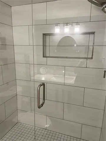 a bathroom with a shower