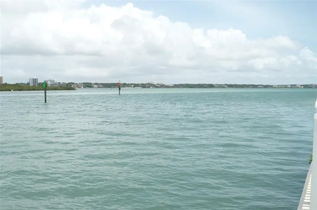 a view of a lake and mountain in the back