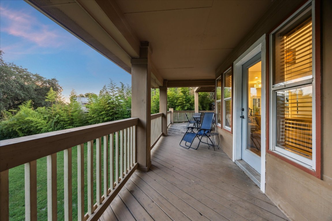 602 Jessie Street Austin, TX 78704 - Photo 28 of 32 a view of a porch with wooden floor outdoor seating