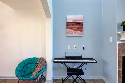 a view of a workspace with furniture