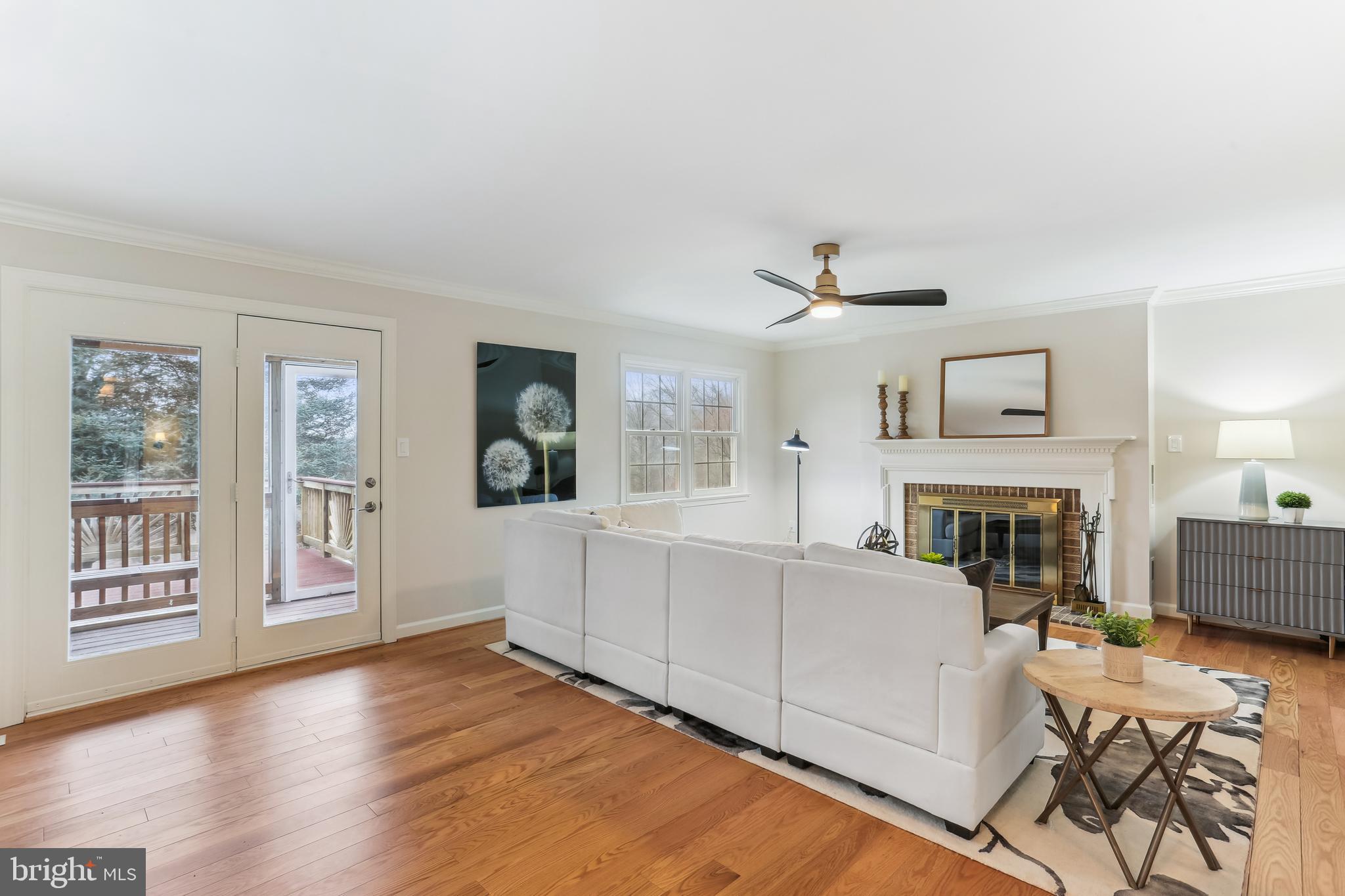 9409 Thornedike Drive Laytonsville, MD 20882 - Photo 24 of 86 a living room with furniture a fireplace and a flat screen tv