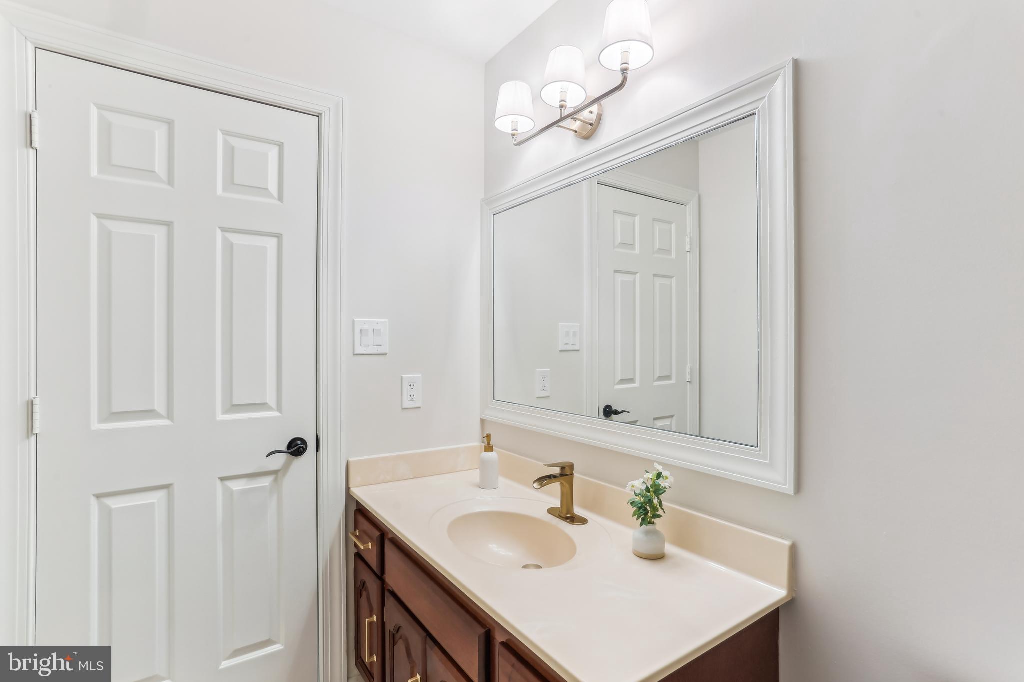 9409 Thornedike Drive Laytonsville, MD 20882 - Photo 54 of 86 a bathroom with a sink vanity and a mirror