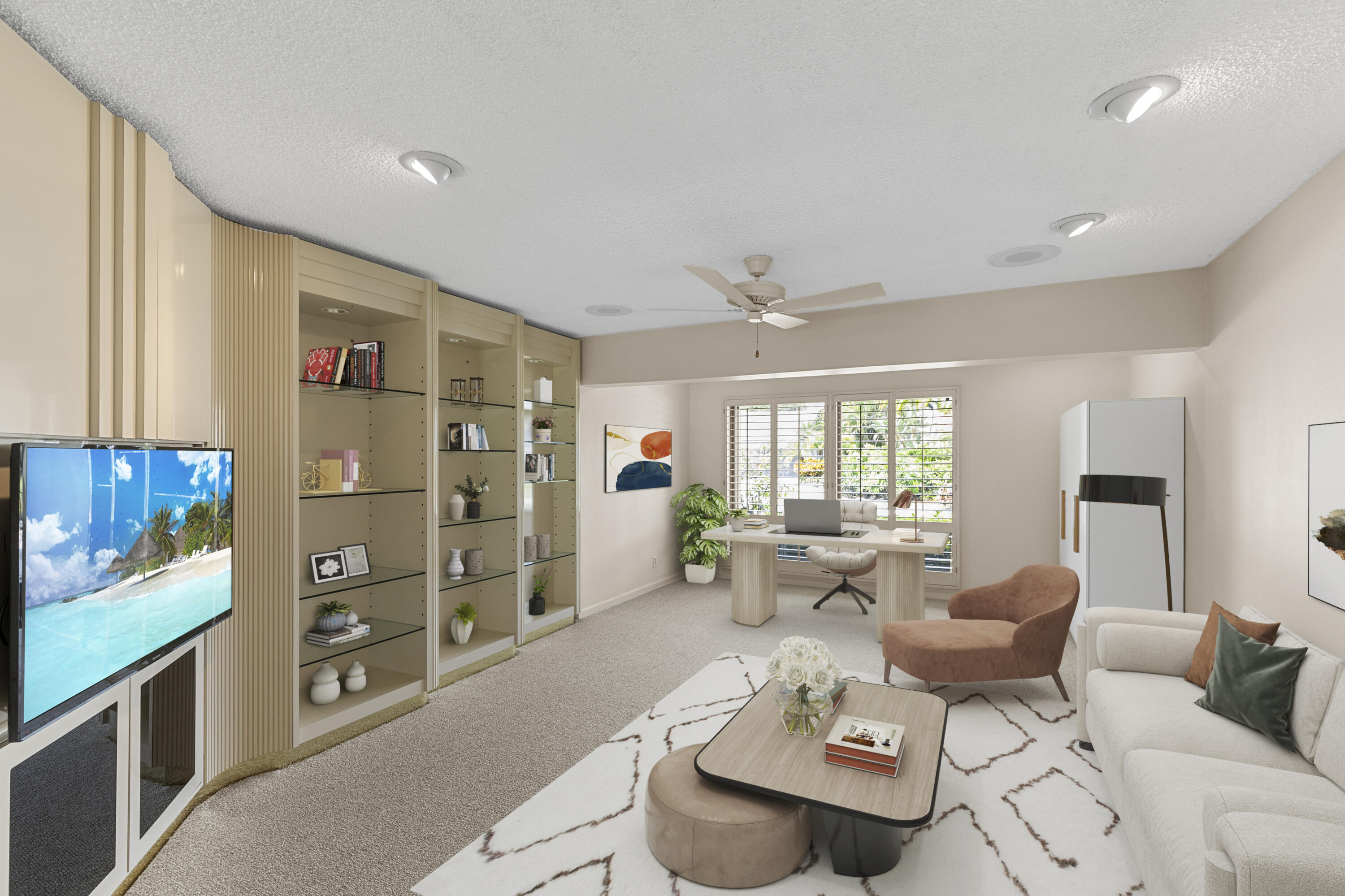 Undisclosed Address Delray Beach, FL 33445 - Photo 14 of 44 a living room with furniture a rug and a large window