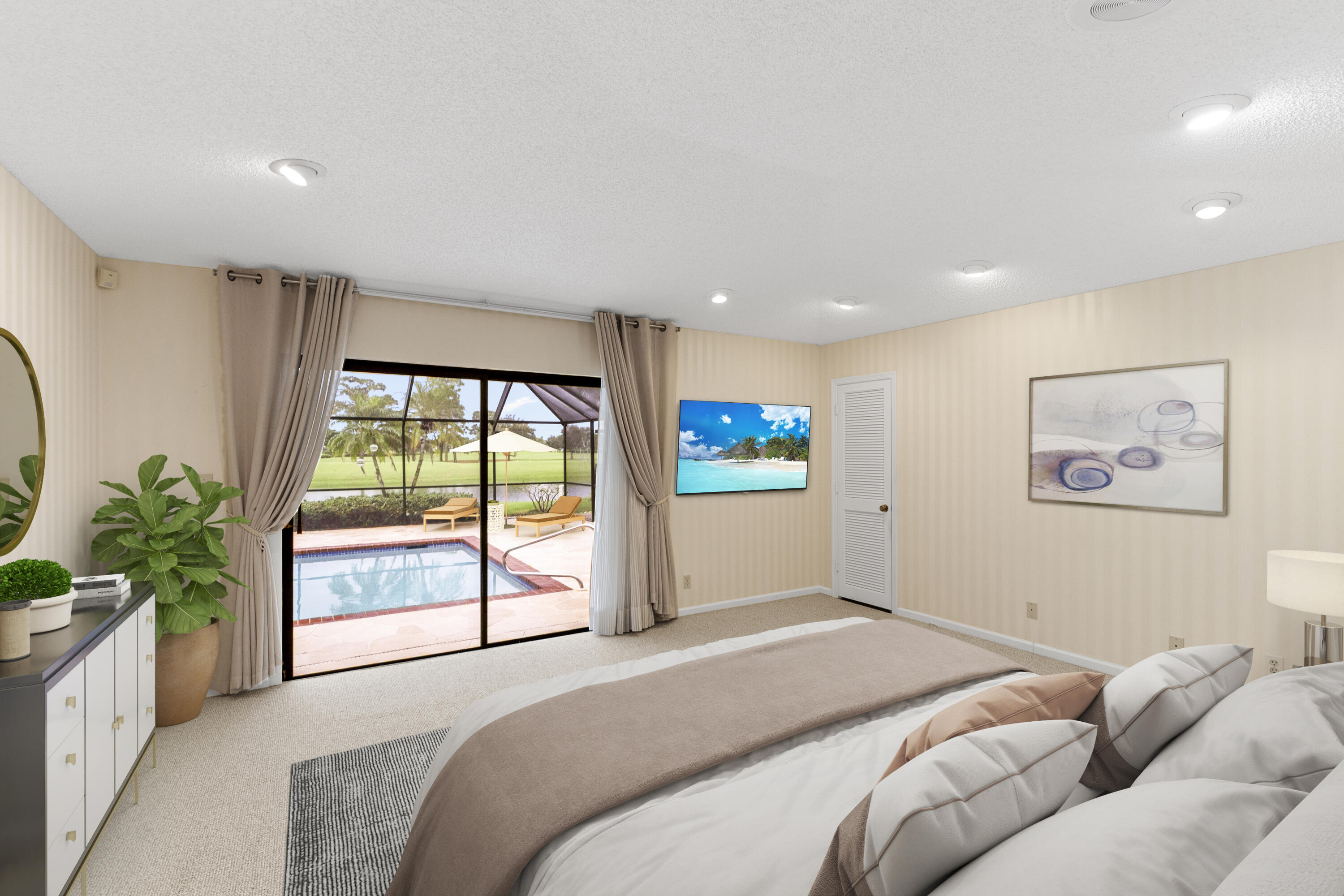 Undisclosed Address Delray Beach, FL 33445 - Photo 21 of 44 a bedroom with a bed and a large window