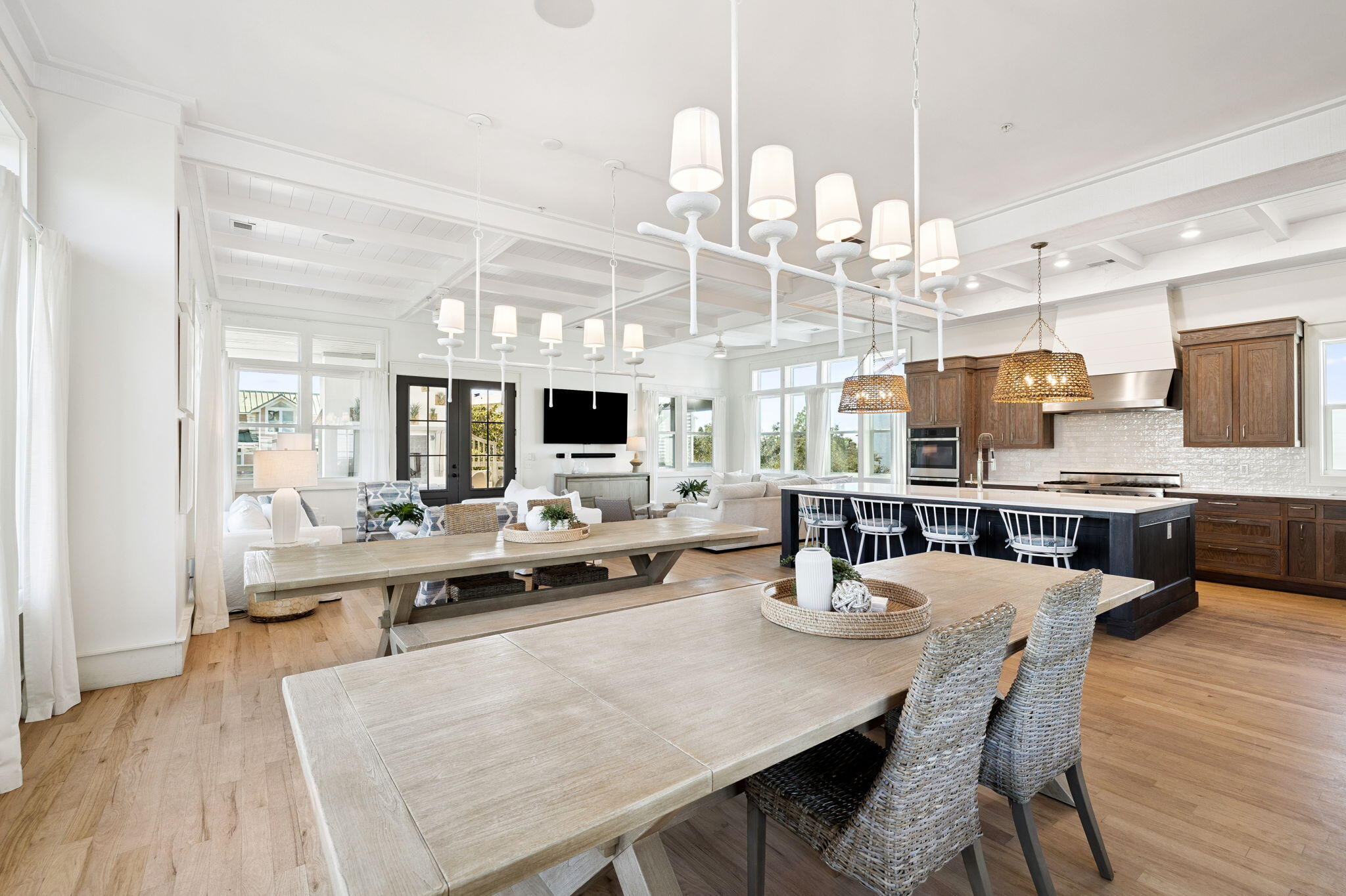 425 Beachfront Trail Santa Rosa Beach, FL 32459 - Photo 49 of 117 a living room with lots of furniture and kitchen view