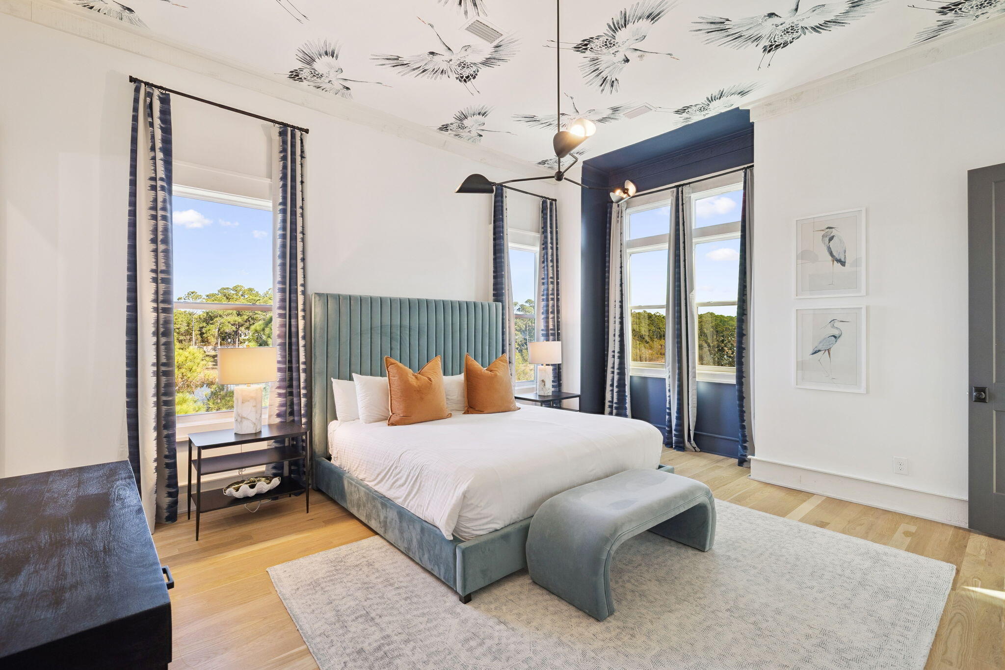 425 Beachfront Trail Santa Rosa Beach, FL 32459 - Photo 74 of 117 a bedroom with a large bed and a balcony view