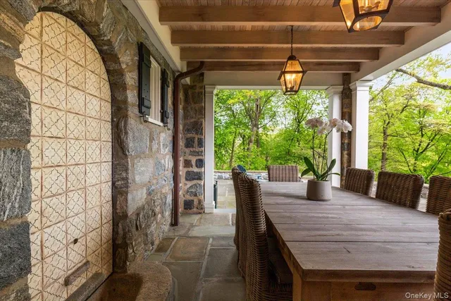 a outdoor space with furniture