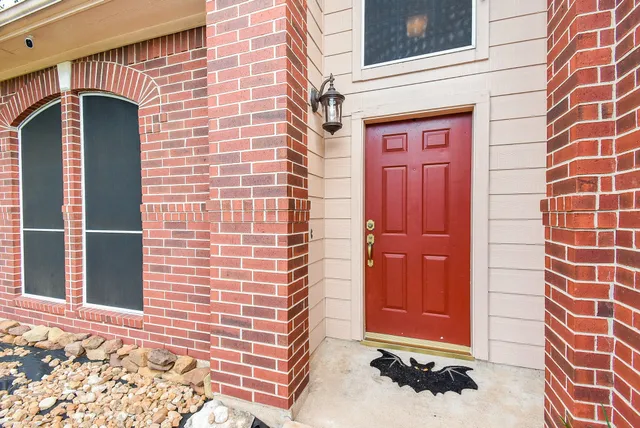 a front view of a house with a shower
