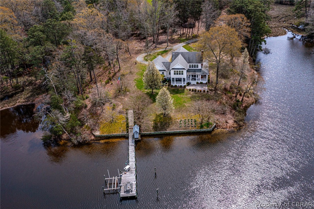 507 Sunnybank Road Reedville, VA 22539 - Photo 7 of 48 Drone / aerial view featuring a water view