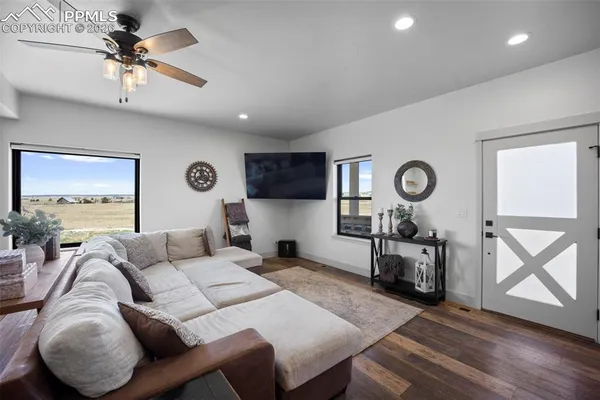 a living room with furniture