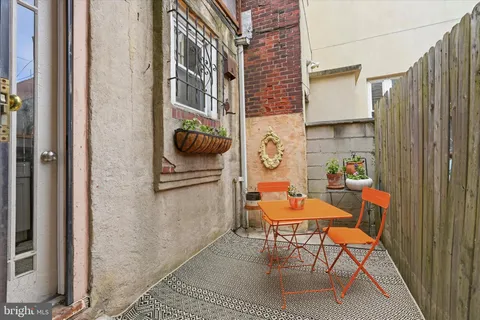 an outdoor space view with patio