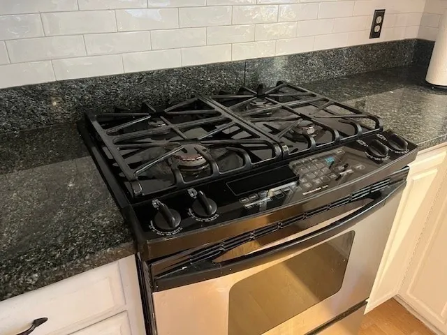 a close up of a stove