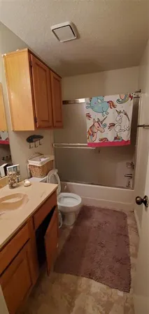 a bathroom with a sink a toilet and mirror