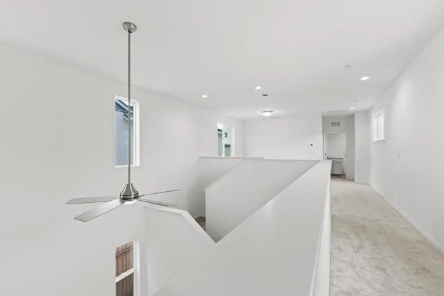 a view of a room with a window