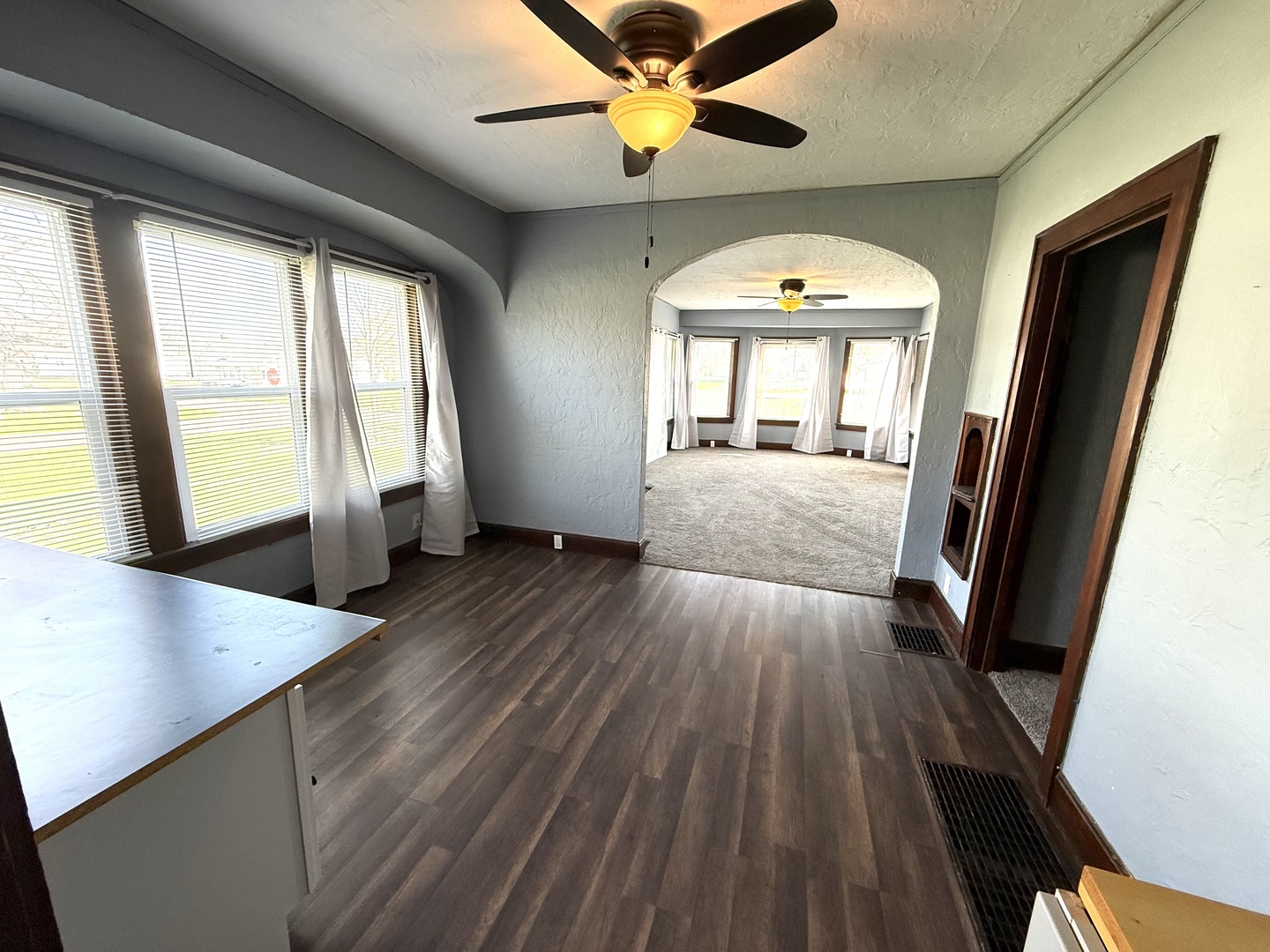 302 West Division Street Amboy, IL 61310 - Photo 12 of 23 workspace with wooden floor and windows