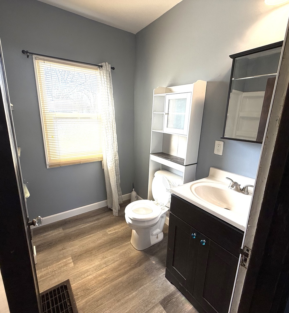 302 West Division Street Amboy, IL 61310 - Photo 15 of 23 a bathroom with a sink toilet and window