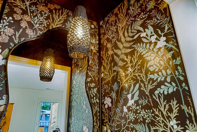 a close up of a curtain