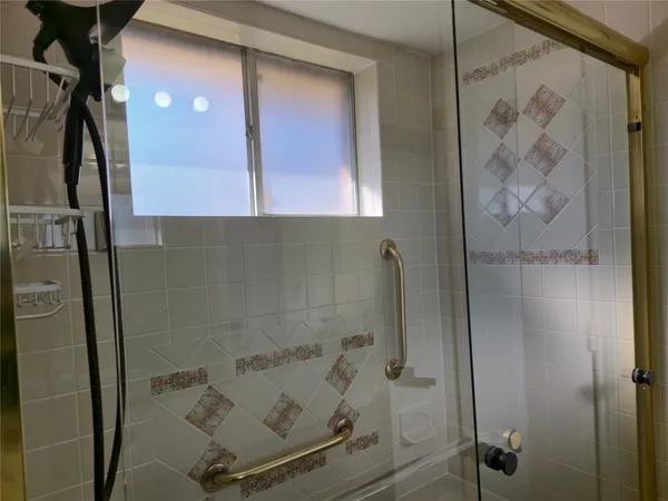 a bathroom with a shower