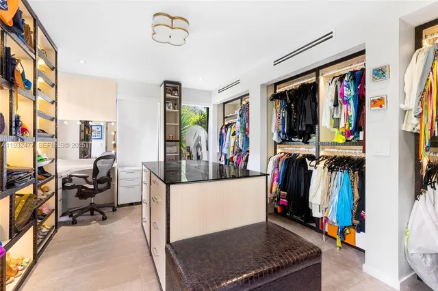 a kitchen view with lot of counter space