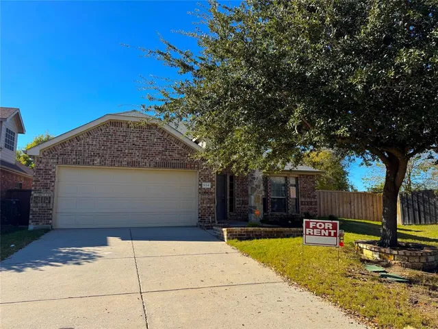 a view of a backyard with a tree