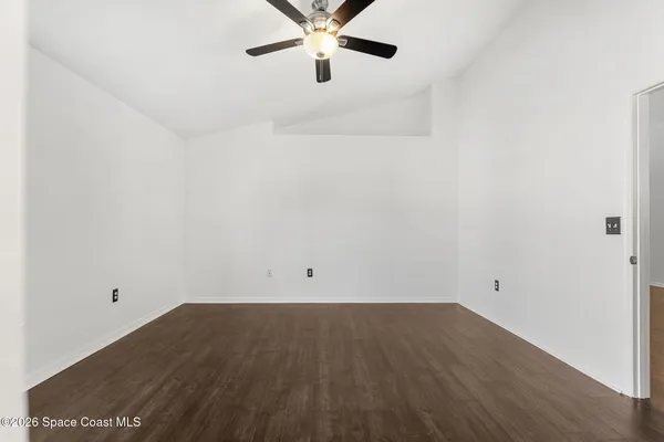 a bathroom with a sink vanity and a mirror
