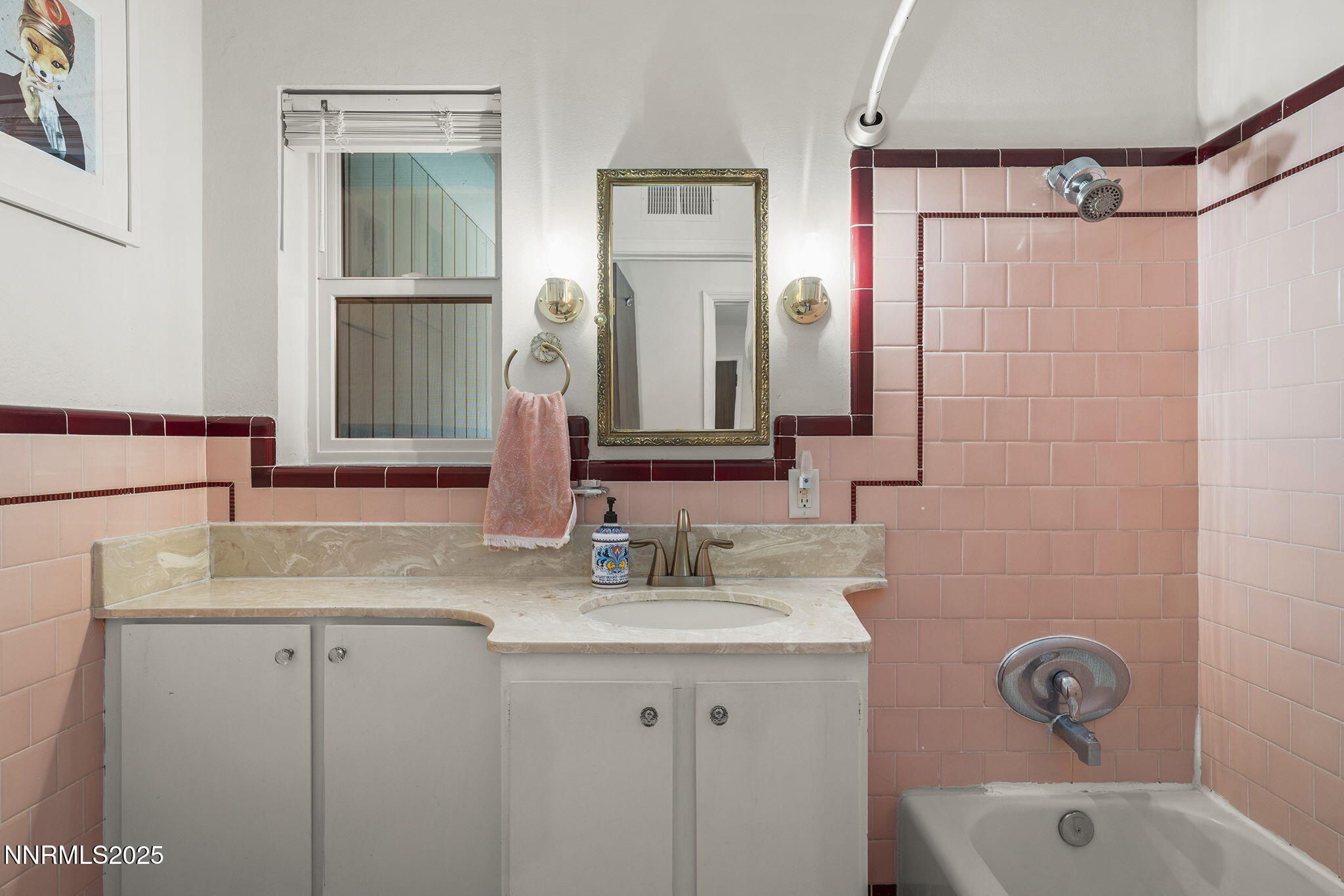 2330 Sunrise Drive Reno, NV 89509 - Photo 32 of 48 a bathroom with a sink vanity granite tub shower and a mirror