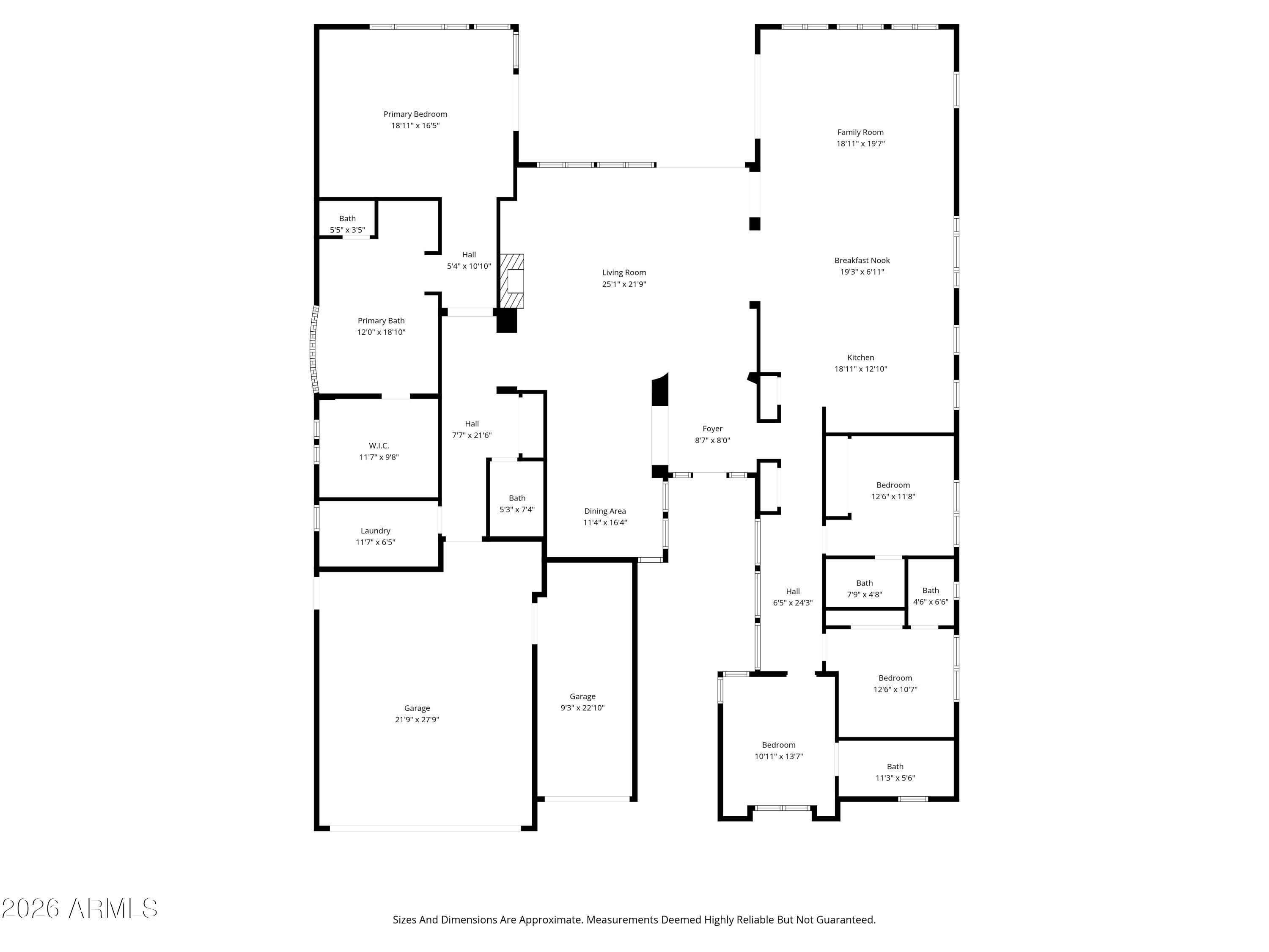 14437 East Wethersfield Road Scottsdale, AZ 85259 - Photo 35 of 35 Floor Plan with Room Dimensions