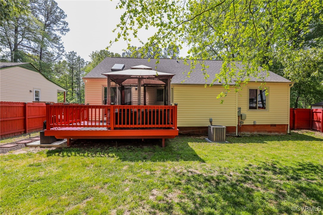 6812 Fairpines Road Chesterfield, VA 23832 - Photo 36 of 43 a view of a house with a backyard and deck