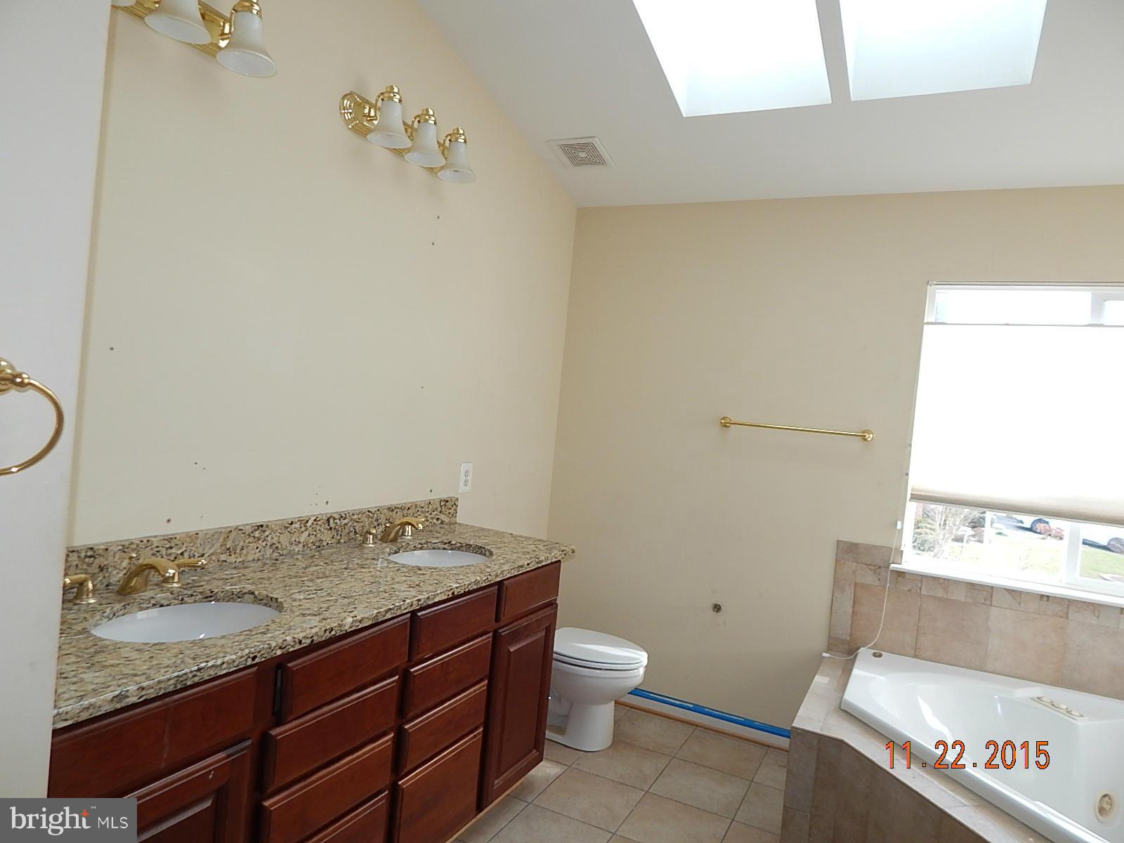 14411 Autumn Rust Road Boyds, MD 20841 - Photo 17 of 30 a bathroom with a granite countertop sink a toilet and a mirror