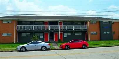a car parked in front of a building