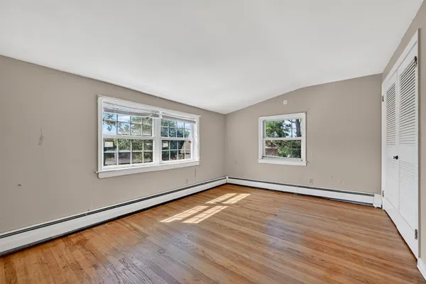an empty room with window