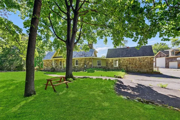 a view of house with backyard