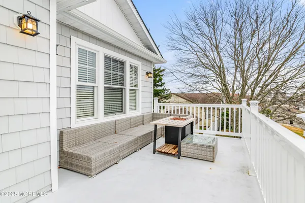 a building outdoor space with patio furniture