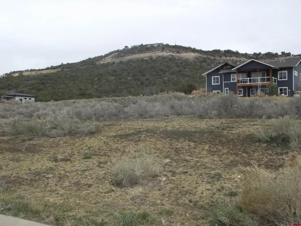 a view of house with green field and mountains