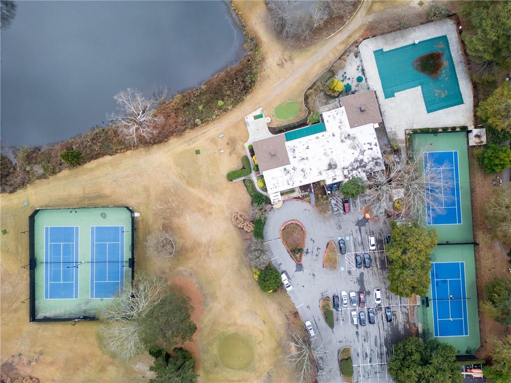 127 Lablanc Way Northwest Atlanta, GA 30327 - Photo 23 of 25 an aerial view of a house with a backyard