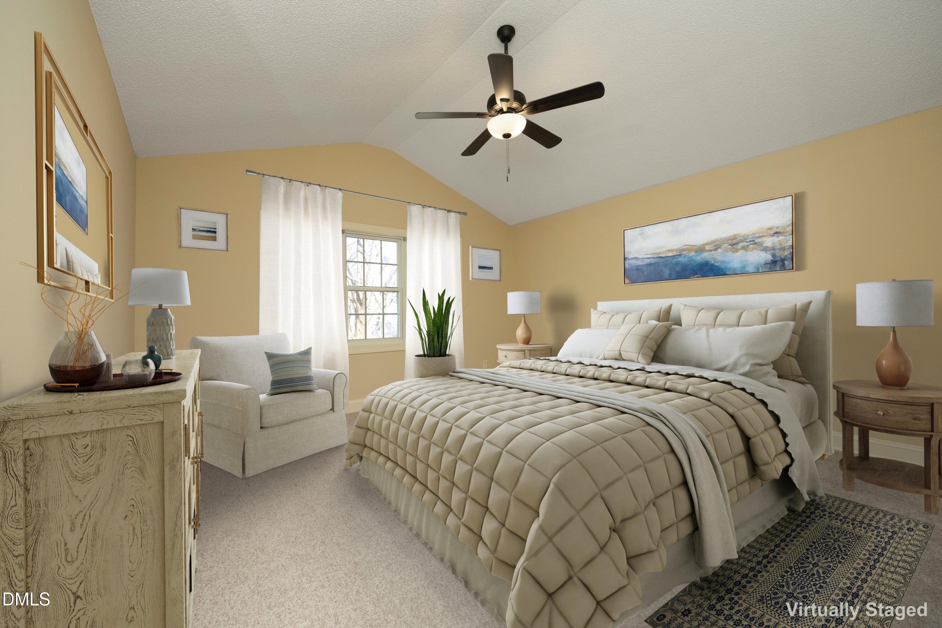 103 Brims Way Garner, NC 27529 - Photo 19 of 36 a bedroom with a bed and a chandelier