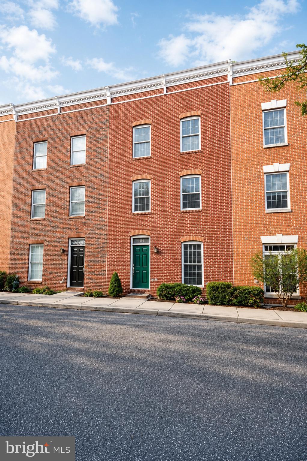 a front view of a building
