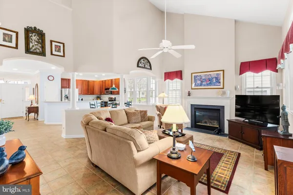 a living room with furniture or fireplace and a large window