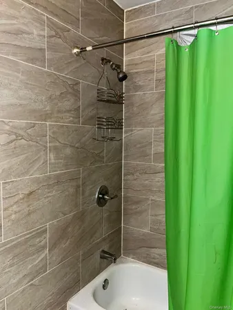 a bathroom with a shower and a bathtub