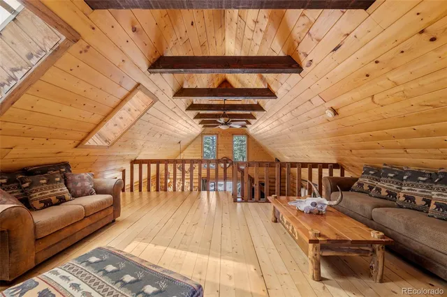 a balcony with furniture