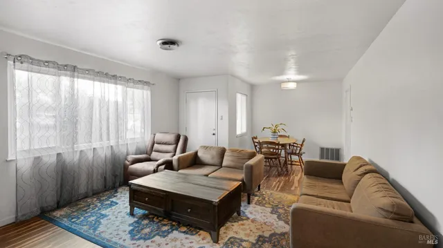 a living room with furniture