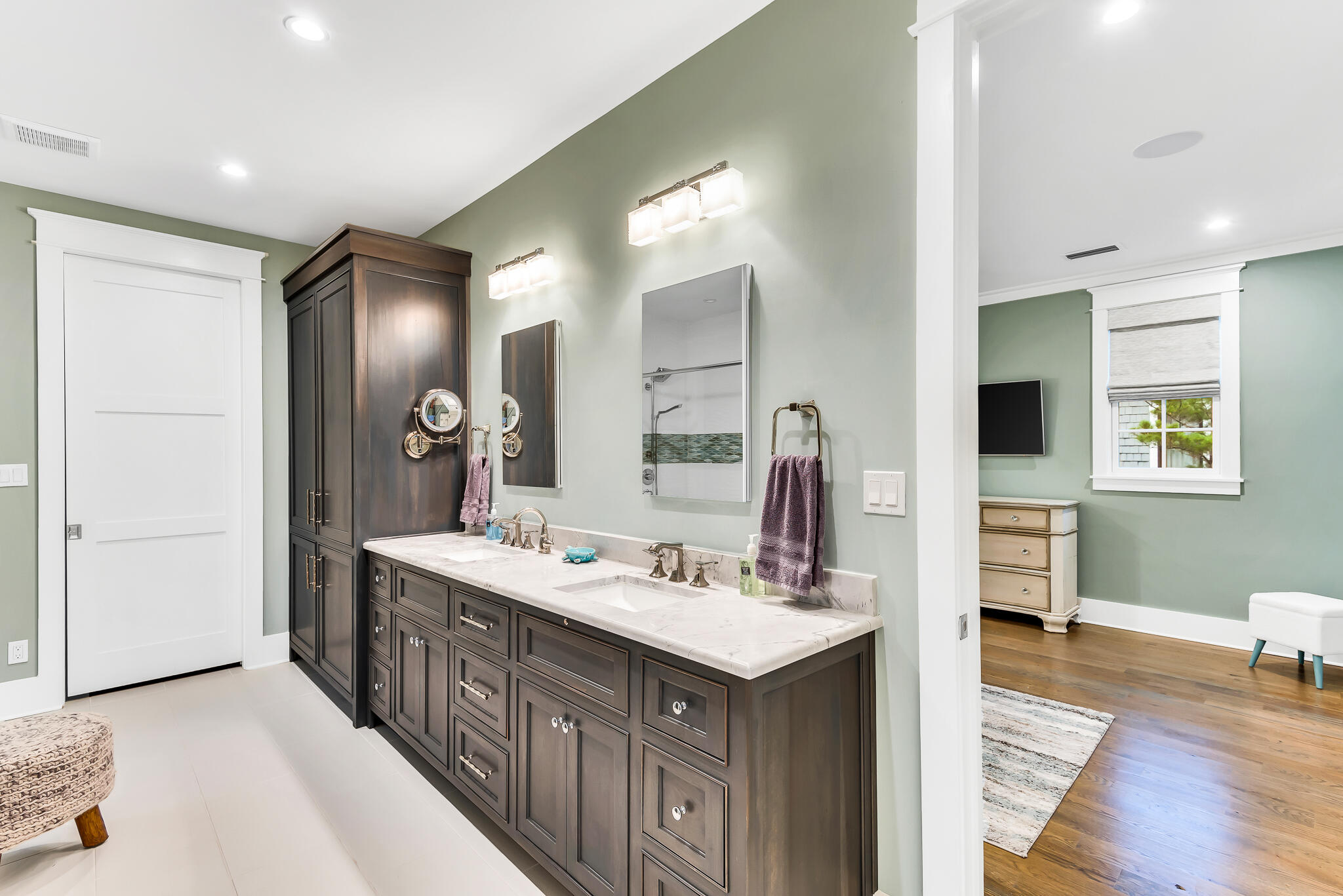 57 Salt Box Lane West Inlet Beach, FL 32461 - Photo 27 of 74 a bathroom with a sink double vanity and a mirror