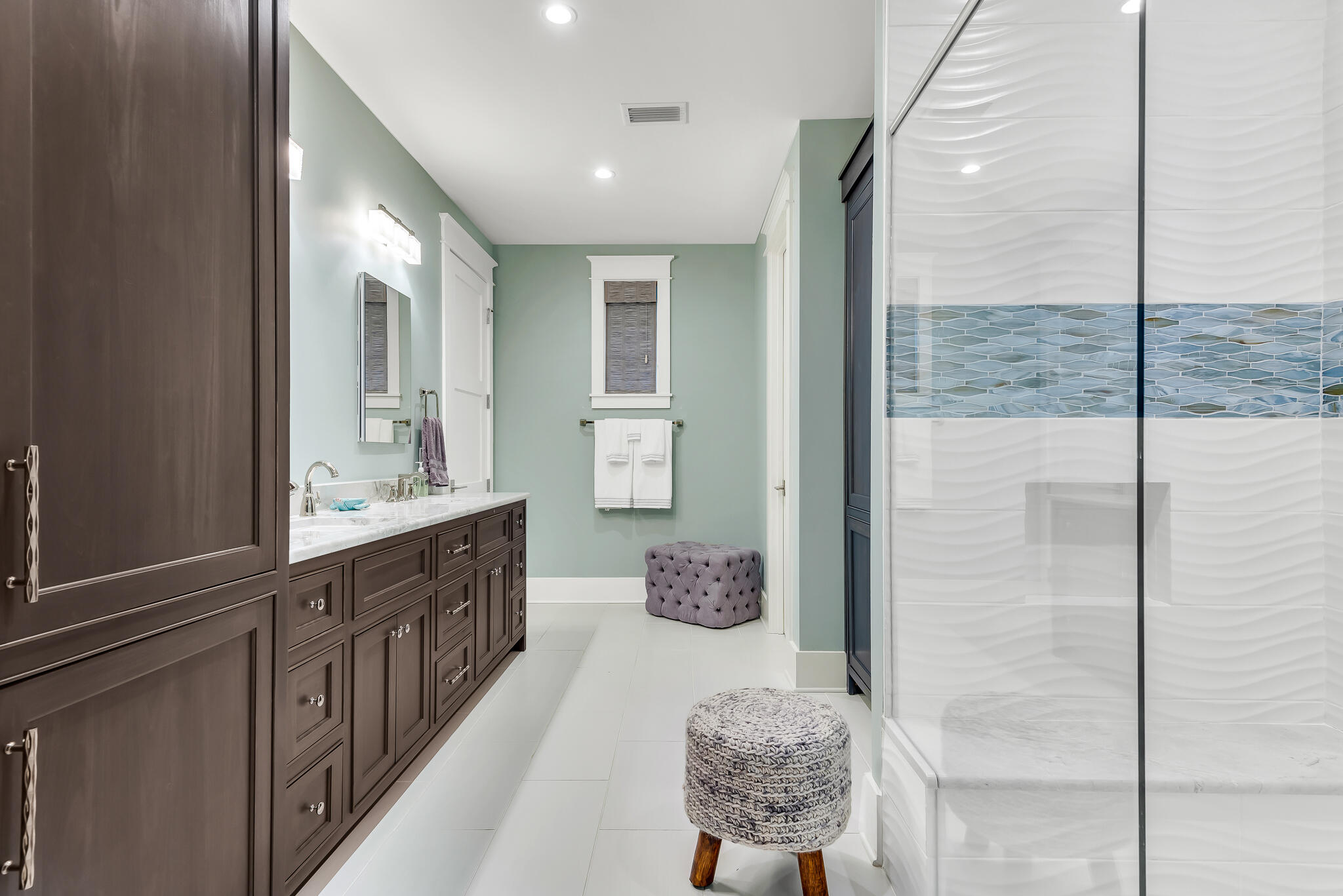 57 Salt Box Lane West Inlet Beach, FL 32461 - Photo 28 of 74 a bathroom with a double vanity sink and a mirror