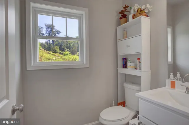 a white toilet sitting next to a bathroom sink