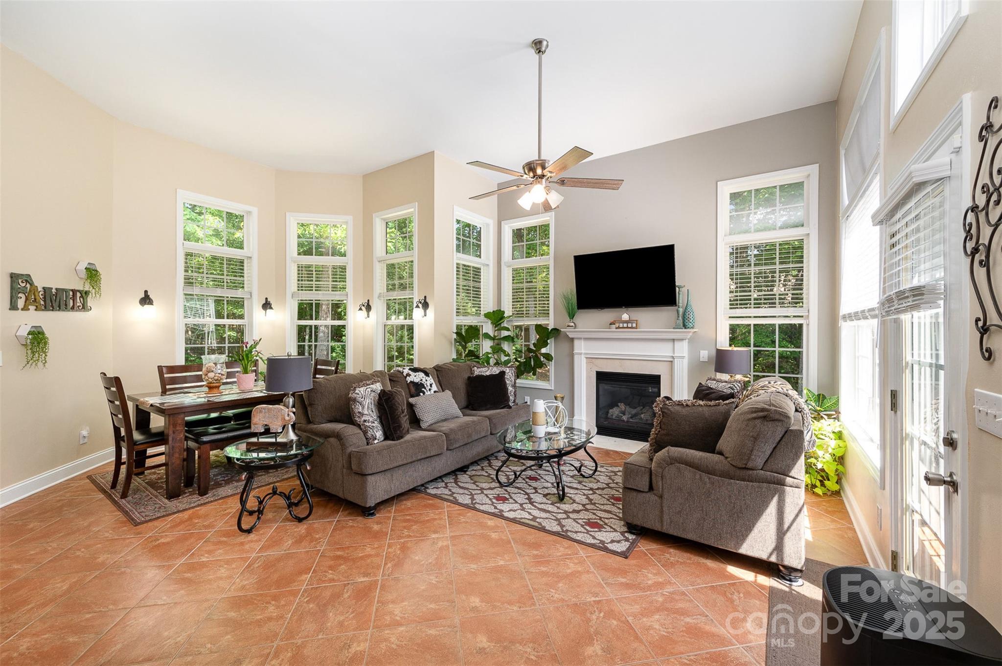 2804 Pulaski Drive Monroe, NC 28110 - Photo 9 of 30 a living room with furniture a fireplace and a flat screen tv