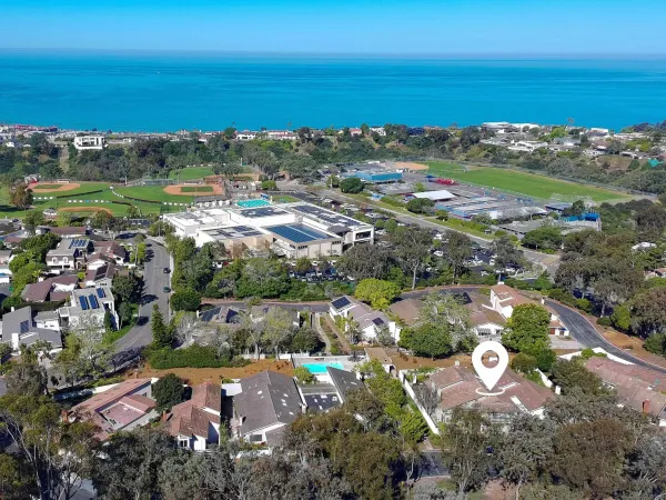 an aerial view of residential building with outdoor space