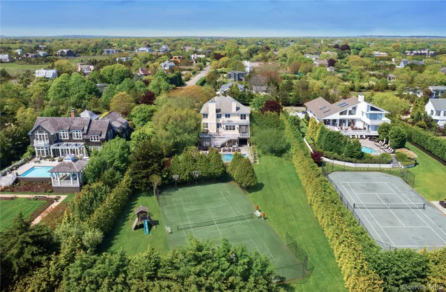 an aerial view of multiple house