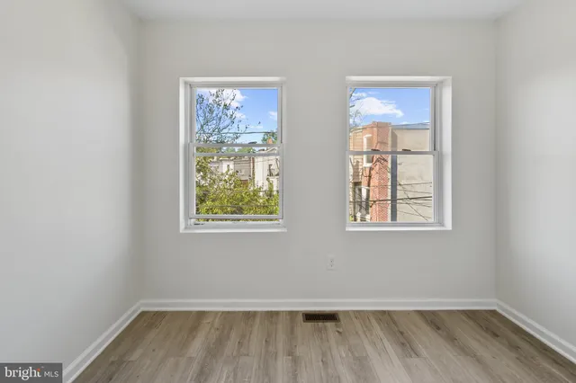 an empty room with a window