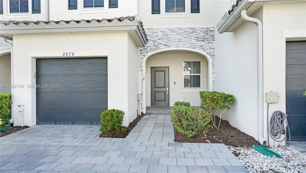 a front view of a house