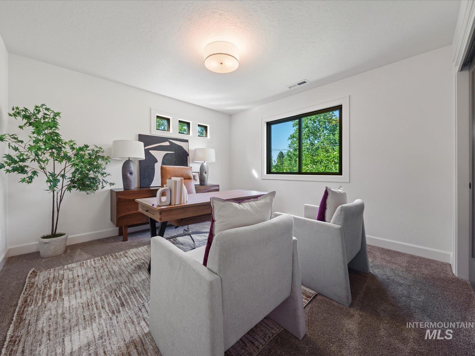 2834 West Cassia Street Boise, ID 83705 - Photo 15 of 15 Office with carpet flooring and a textured ceiling